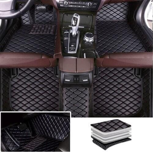 Custom Leather Car Floor Mats For BMW G11 G13 F30 F31 F34 F32 F33 F36 E34 E39 E60 E61 Non-Slip Auto Carpet Interior Accessories