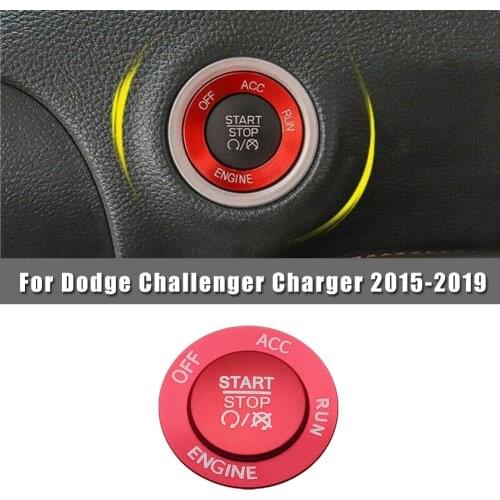 Red Aluminum Start Stop Button Cover Trim Engine Switch For Dodge Charger 2015-2019