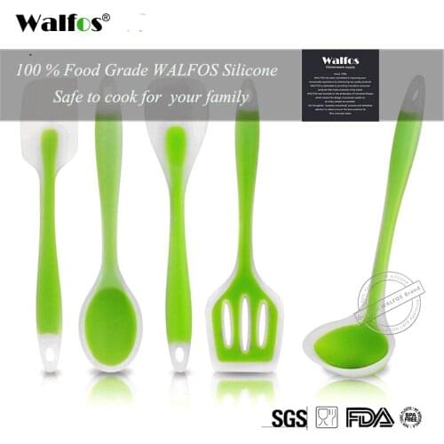 WALFOS Food Grade Silicone Cooking Tools Accessories Heat-Resistant Kitchen Utensil Set Non-Stick Spatula Turner Ladle Spoon
