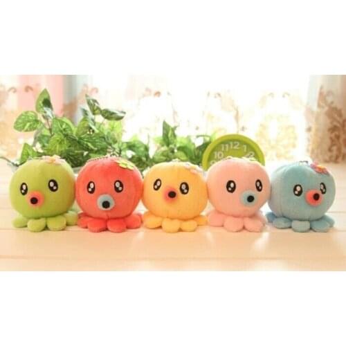 Kawaii Small 7CM Sucker Octopus Plush Stuffed Toy Doll Car Window Home Pendant Toy Wedding Gift Toy Doll B0881