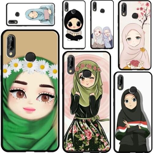 Muslim Islamic Gril Eyes Arabic Hijab For Huawei P40 Lite P20 P30 Pro Mate 20 P Smart Z 2019 Nova 5T Case For Honor 8A 8X 9X 10i