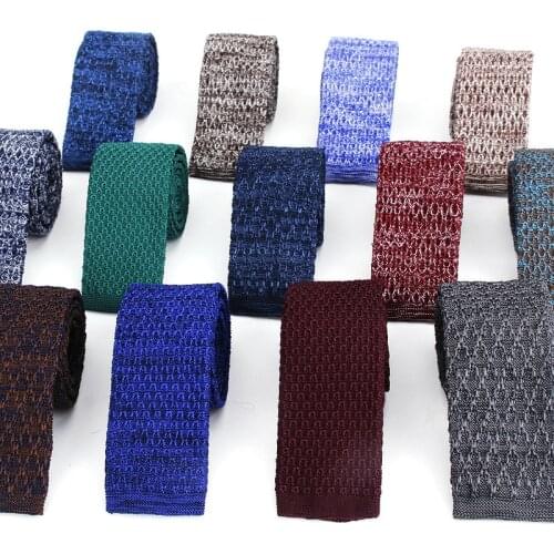 Mens Knit ties New Casual Skinny Knit Neckties For Wedding Evening Party Gravata Slim Tie for Man Solid Casual Knitted Neck Tie
