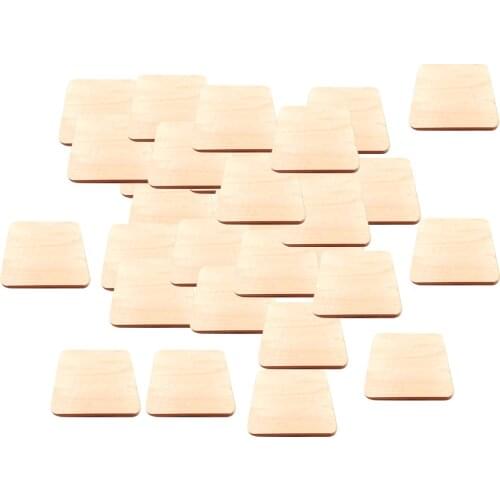 Pack of 50 Unfinished Wood Pieces, Unpainted Wood Discs , Square 1.6 X1.6 inch- DIY Crafts