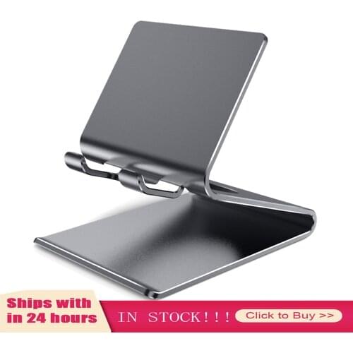Aluminum Alloy Desktop Phone Holder Table Stand Cradle Mount For Cell Phone Tablet Desktop Auto Stand For Home Office Travel