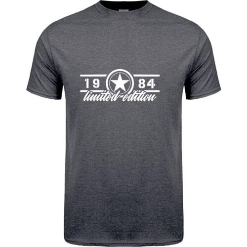 Omnitee Man Born In 1984 T Shirt Men Cotton O-neck Short Sleeve Limited Edition 1984 T-shirt Birthday Gift Tshirt Tops OZ-273