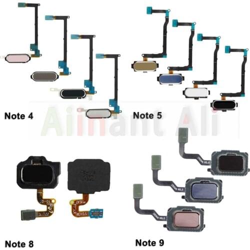 For Samsung Galaxy Note 5 N920F N9200 N920C Original Back Home Button Fingerprint Sensor Flex Cable Phone Repair Parts
