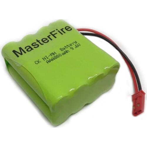 MasterFire Original 8x AAA 9.6V 800mAh Rechargeable Ni-MH Battery NiMH Batteries Pack with Plugs for RC Cars RC Boat Remote Toys