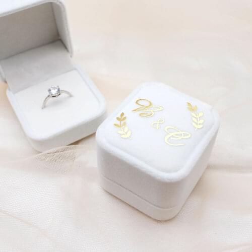 Personalized Velvet Ring Box,Wedding Ring Box,Proposal Ring Box,Ring Bearer Box,Engagement Wedding Box