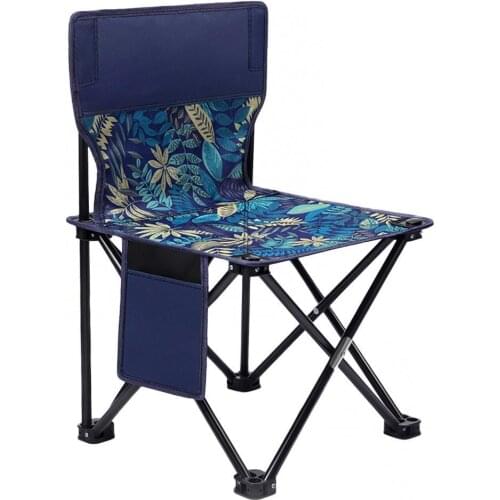 Portable Folding Chair Outdoor Stool for Camping Fishing Travel with Side Pocket Camping Equipment