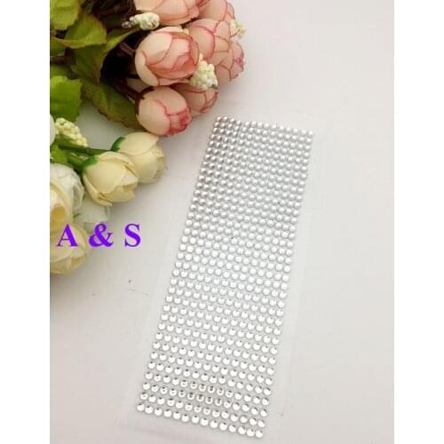 504pcs/sheet 3MM Clear Rhinestone Sticker Round Flatback Acrylic Stickers Self-Adhesive Paste DIY Nail Art Phone Case Decoration