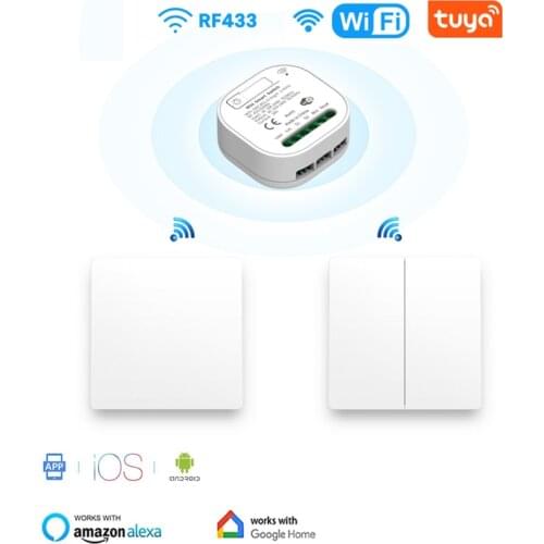 WiFi 433 Tuya Switch Wireless Panel Switch Remote Control Light Ventilator No Battery Needed Lighting Remote Control Wholesale