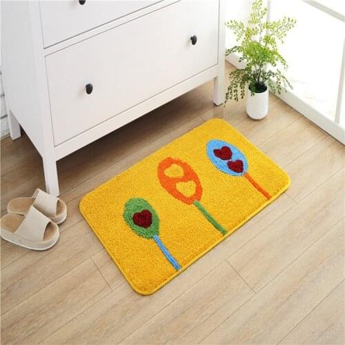 Colorful Doormats Retro Pattern Fleece Anti-slip Carpet Rug Bathroom Entrance Indoor Floor Mat Home Decor 60x90cm