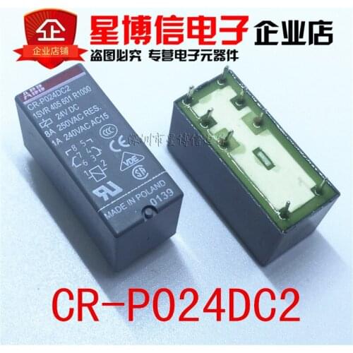 Free shipping 5pcs Original genuine ABB intermediate relay CR-P024DC2 DC24V two sets