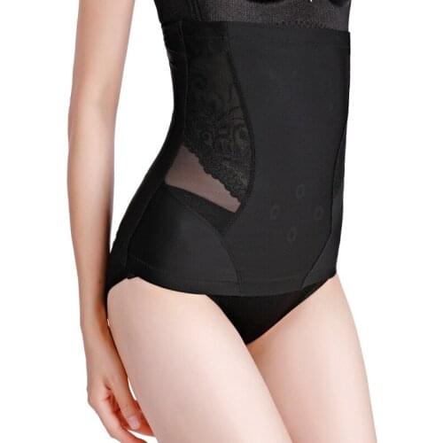 Sexy Lace Ruffle Mesh See Through Volcanic Energy Stone Women Body Shaping Corsets Female Waist Trainer Shapewear Underwear Belt