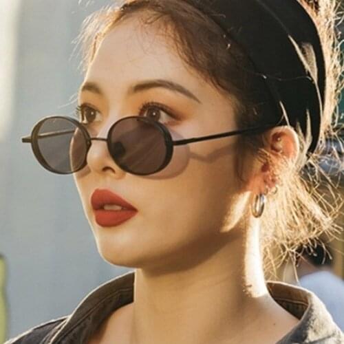 Vintage Oval Sunglasses Women/Men Brand Designer Metal Frame Round Sun Glasses Street Beat Shopping Oculos De Sol Gafas UV400