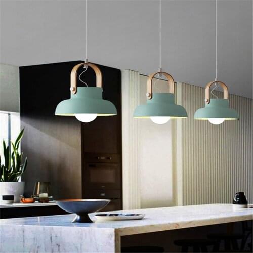 Creativity Led E27 Iron Pendant Lights Macaron Bedroom Pendant Lights Kitchen Dining Room Interior Decor Lighting Hanging Lamps