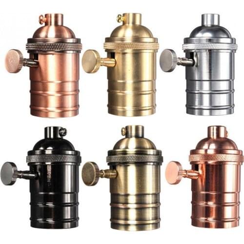 Vintage Edison Lamp Socket E26/E27 Screw Bulb Base Aluminum Lamp Holder Industrial Retro Pendant Fittings Lampholders Fixture