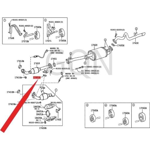 Exhaust pipe gasket 2005-Toy ota VIT ZRA CTI SBE LTA SIE NNA FJC RUI SER exhaust pipe interface gasket front and rear gaskets