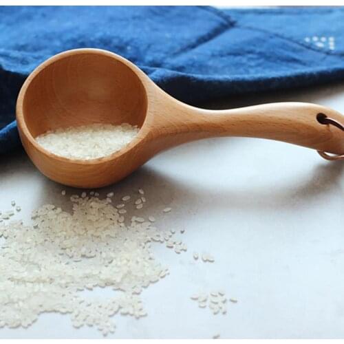 Japan Style Portable Wooden Spoon With Short Handle Rice Scoop Sauna Water Ladle Bath Water Scoop Kitchen Utensil Tool