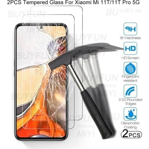 2pcs full cover protective glass For Xiomi Xaomi Xiomi Mi 11T Mi11T Pro 5G 6.67'' phone safty amror screen protectors film cover