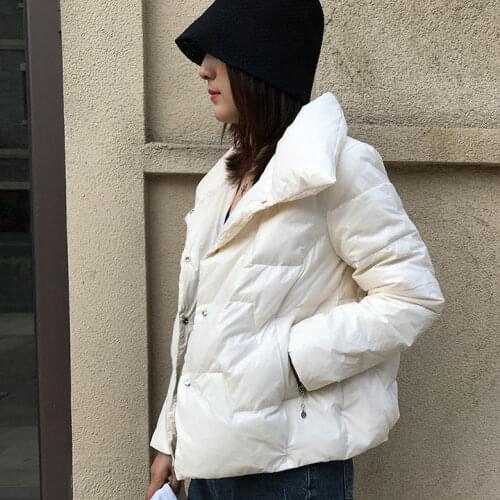 2020 Autumn And Winter New Stand-up Collar Down Jacket Women Short Fashion Wild White Duck Down Women Down Coat