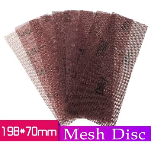 10 sheets 70x198mm Mesh Sanding Sheet Sandpaper Strips Flocking 80-600 Grit Hook Loop Sandpaper Strips