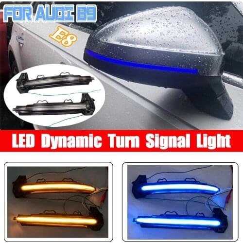 2pcs Dynamic LED Turn Signal Lights Rearview Mirror Indicator Blinker Repeater For Audi A4 A5 B9 S4 S5 RS5 2017 2018 2019