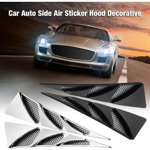 2pcs Hood Decoration Side Air Vents Reflective Stickers Front Cover Decoration Night Laser Reflective Film
