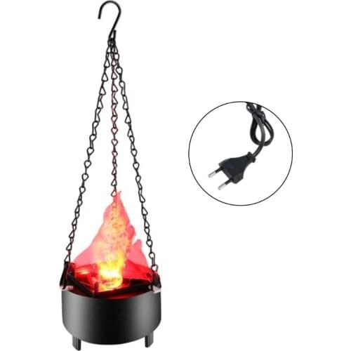 2021 New Halloween Electric Simulation Flame LED Hanging Light 3D Faux Fire Bonfire Lamp