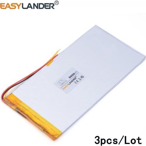 3pcs /Lot 5000mAH 3280150 lithium Li ion polymer rechargeable battery for tablet pc GPS mp3 mp4 cell phone speaker e-book