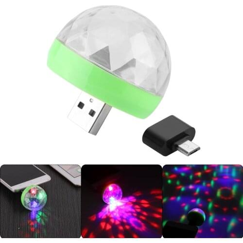 3pcs Mini USB led Party Lights Portable Crystal Magic Ball Home Party Karaoke Decorations Colorful Stage LED Disco Light