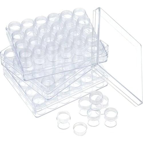 30Pcs Container Storage Jars Bead Storage For DIY Diamond Nail Beads Jewelry Painting Cosmetic Sample Eye Shadow Powder Cream