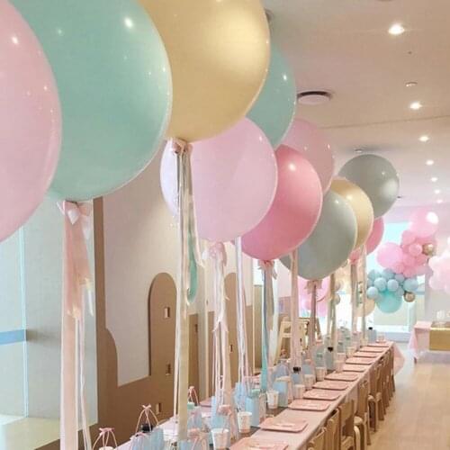 5pcs 18inch Large Pastel Round Latex Balloons Big Beautiful Birthday Party Inflatable Helium Macaron Balloons Arch Decoration
