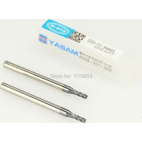 5pcs SLONS S200-2.5x4x50L HRC50 4mm shank diameter tungsten carbide end mill milling cutter for steel or cast iron