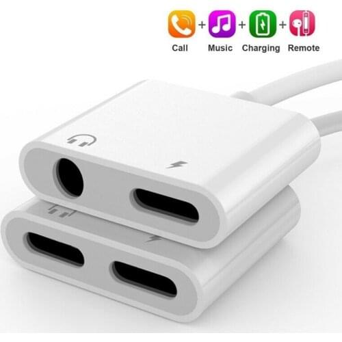 Adaptador de auriculares 2 en 1 para iPhone 12, Cable de carga para iPhone 7/8/8 Plus/X/XR/XS Max, conector de Audio a adaptador