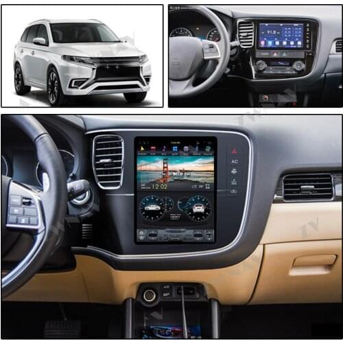 For mitsubishi outlander 2014 - 2018 10.4''Tesla Android 9.0 PX6 4+64GB voice control Built-in CARPLAY Car Radio GPS Navigation