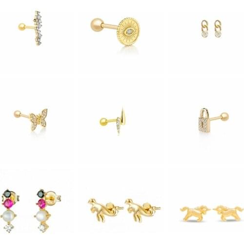 BOAKO Pendientes Plata 925 Earrings For Women Pendiente Rayo Stud Earrings Cartilage Jewelry Ear Piercing Fine Gift Серьги#1.8