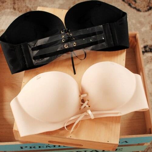 Sexy Women Strapless Invisible Bra Push Up High Quality Bandage Pull Bras 1/2 Cup Seamless Fashion Girls Bra Top Underwear