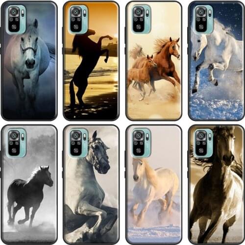 Running animal horse Case For Xiaomi Redmi Note 10 9 8 Pro 9S 8T Soft Cover For Redmi 9 9A 9C 9T 8A K40 Funda