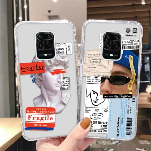 Poco X3 NFC M3 Pro F3 Case For Xiaomi Mi 11 Lite Funda Xiaomi Redmi Note 9 Pro 10T 8T 7S 9S 10S Lable Barcode TPU Clear Cover