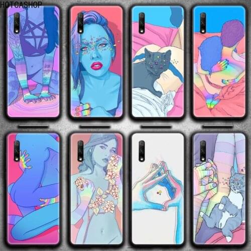 Digital Art Love Trippy psychedelic Phone Case for Huawei Honor 30 20 10 9 8 8x 8c v30 Lite view 7A pro