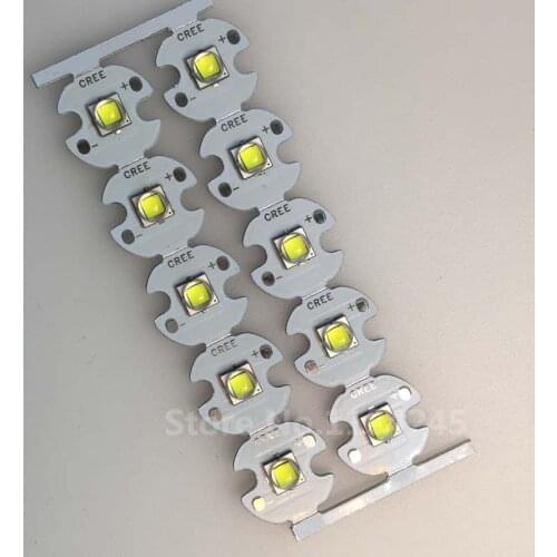 Cree XML2 XM-L2 T6 White Color 10W 1198LM High Power LED Lamp Emitter Bead on 16mm Heatsink for Flashlight for DIY 1pcs