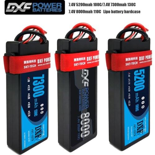 DXF 2S 7.4V 8000mAh 110C/7300mah 130/5200mah 100CCLipo Battery RC Parts Comfortable for TRXX 1/10 Car Drone Helicopter Boat FPV