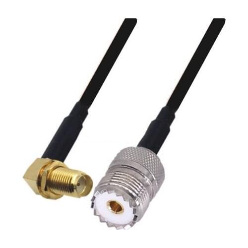 RG58 Cable SMA Female Right Angle to UHF SO239 Female Connector WiFi Antenna Extension Pigtail jumper cable