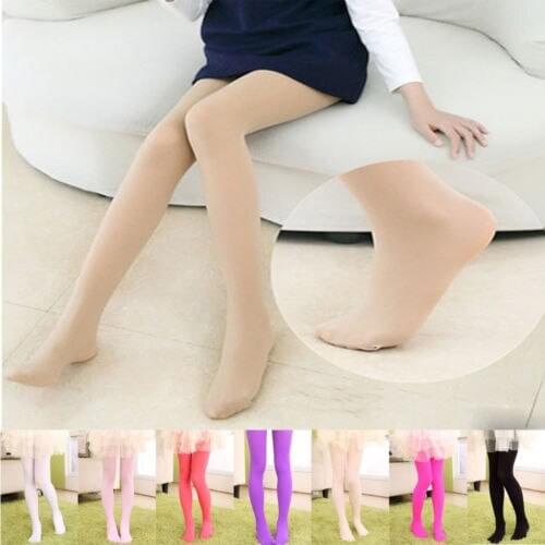 4-12 Y Girls Candy Colors Kids Ballet Tights Pantyhose Stockings Dance Hot Opaque Candy 9 Colors Cotton