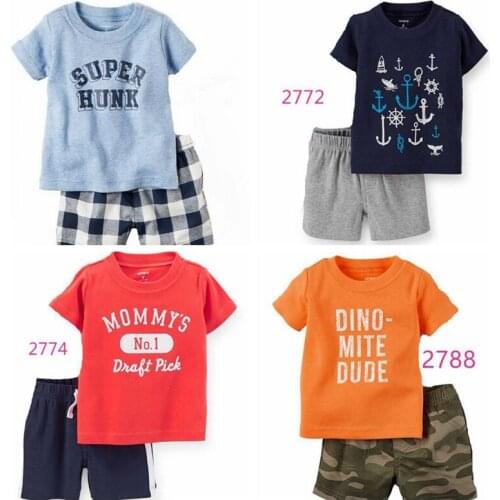 New Baby Clothes Suit Newborn 2PCS Clothing Sets Sailor Anchor Summer Cotton Baby T-Shirt Shorts Pant 100% Cotton Outfits Top