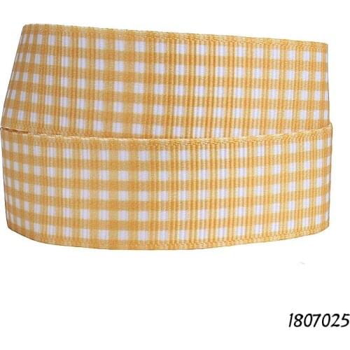 FLRA Ribbon (50 yards/lot) Free shipping checked printed grosgrain ribbon for girls hair bows