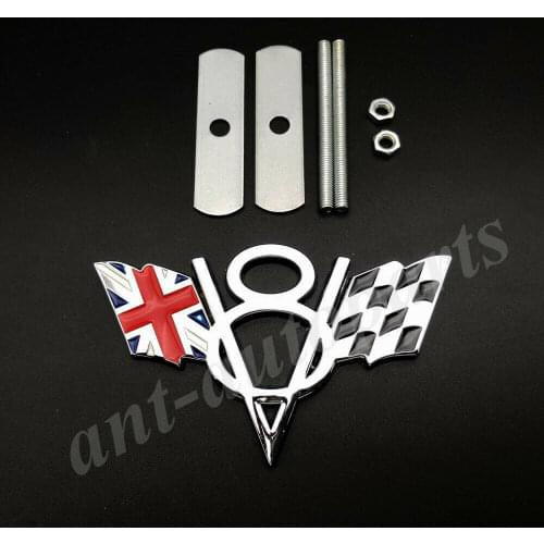 Metal Car V8 Vintage Union Jack UK Flag Front Grille Emblem Badge Sticker