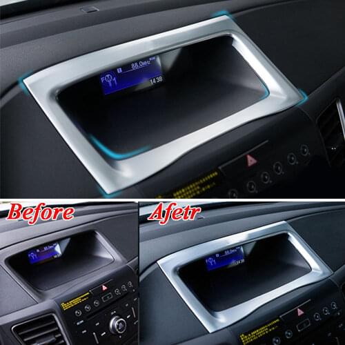 Car Interior Mouldings Chrome Matte GPS Navigation Dash Navi Cover Trim Frame For Honda CRV CR-V 2012-2016 Car Styling Covers