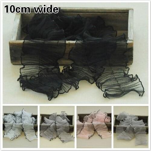 Soft Mesh Center Crumpled Ruffled Lace DIY Ladies Childrens Doll Clothes Sewing Materials Baby Cradle Fringe Cloth Ribbon Trim